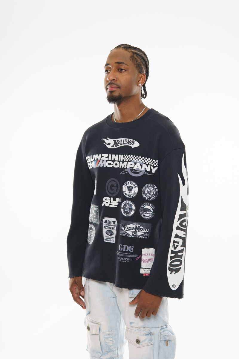 Gunzinii French Terry Crewneck Sweatshirt - Black