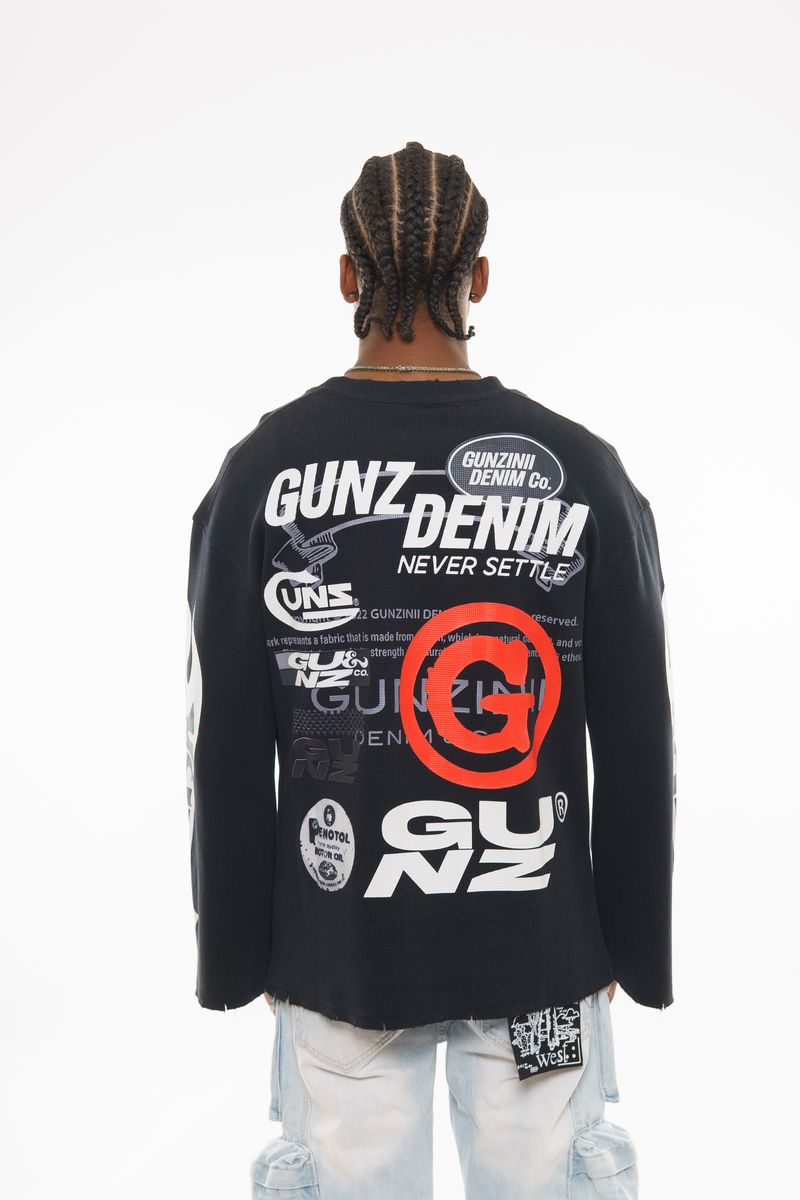 Gunzinii French Terry Crewneck Sweatshirt - Black