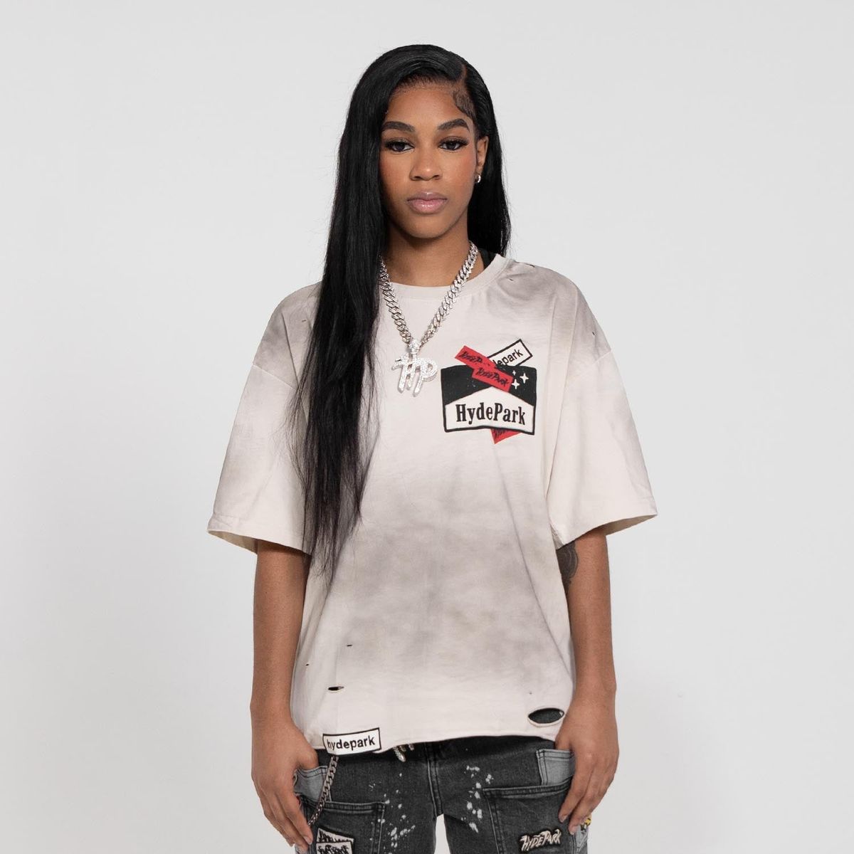 Hyde Park Ciggy Cig Tee – Cream Black