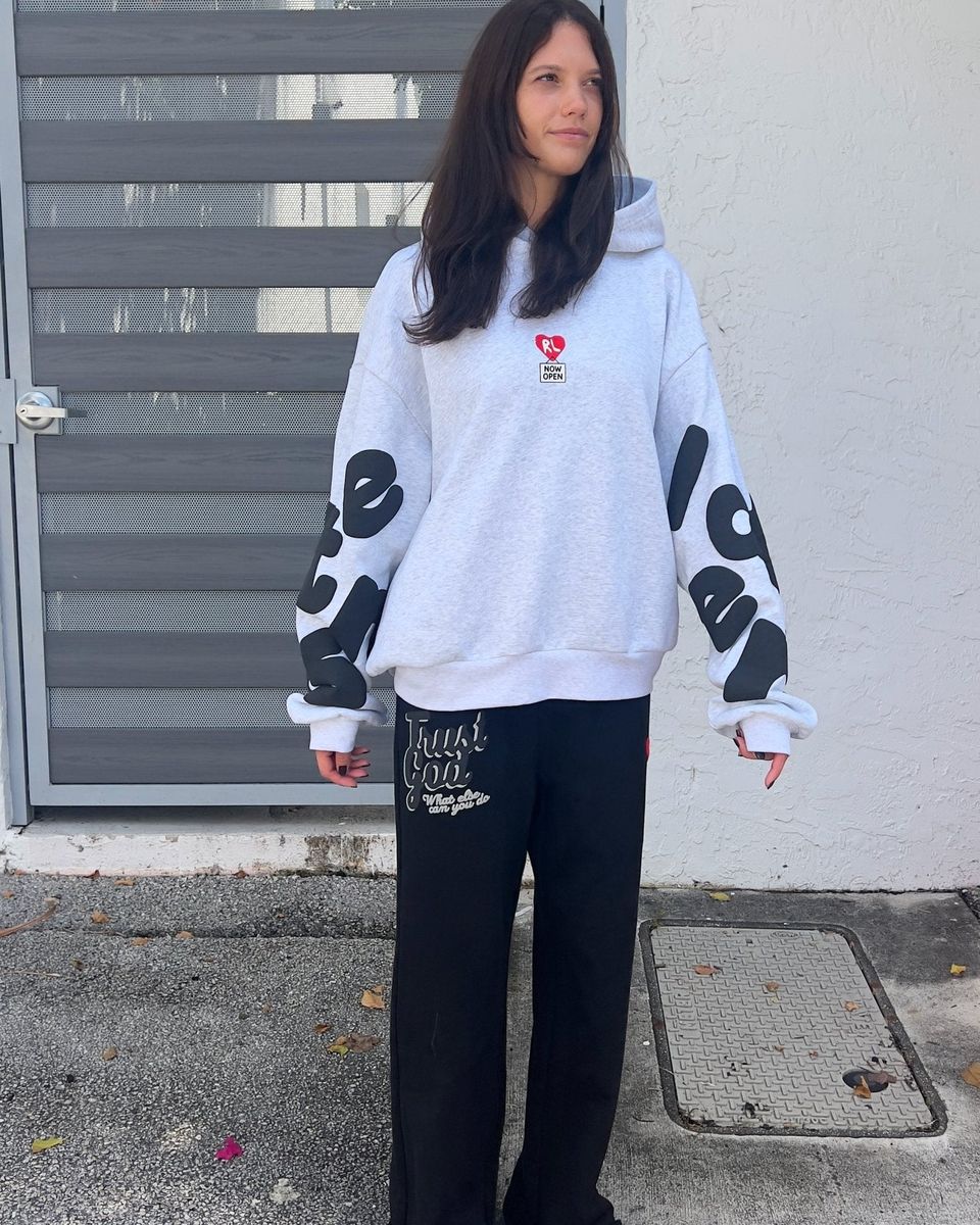 Red Letters Therapy Scattered Hoodie - White