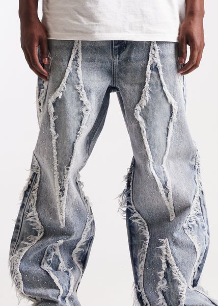 Embellish Icon Baggy Denim Men's Jeans - Light Wash