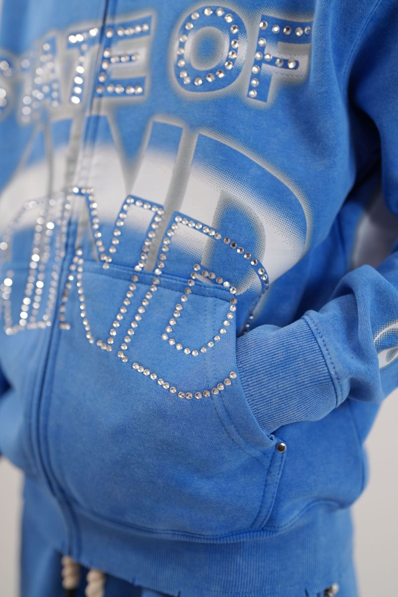 Elite Premium Heavy Gsm Zip Up Hoodie - Blue