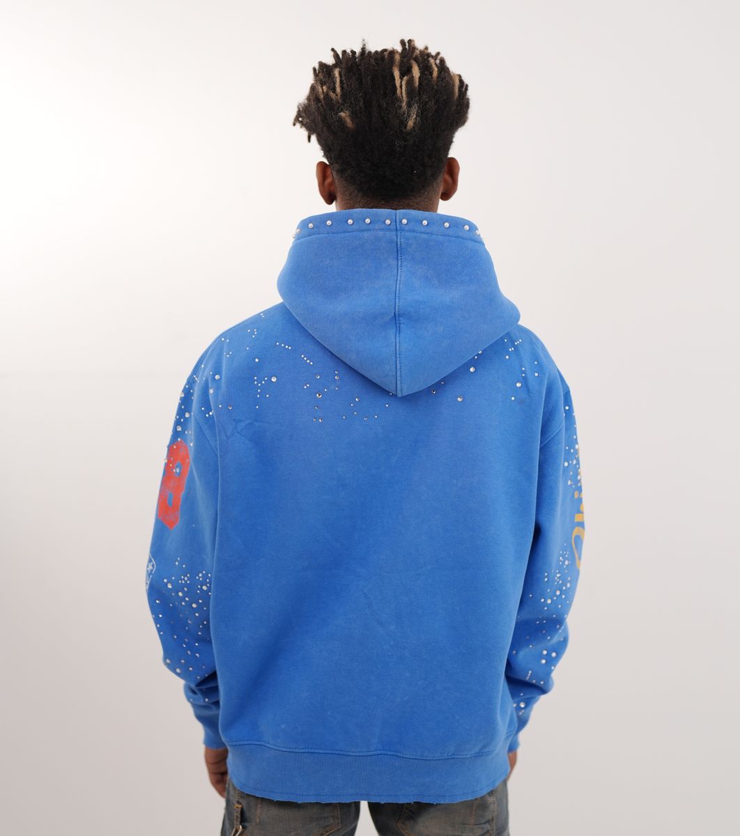 Elite Premium Praise Blue Washed Men's Hoodie - Washed Blue
