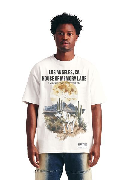 Memory Line Lone Wolf Tee Men's T-Shirt - White