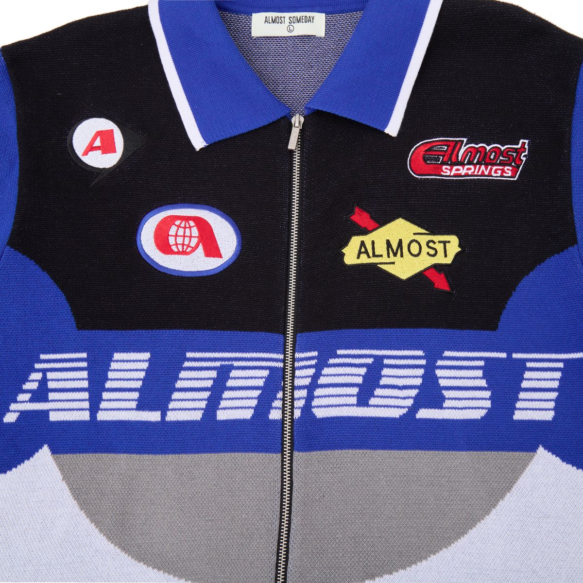 Almost Someday Moto Knit Jacket - Blue