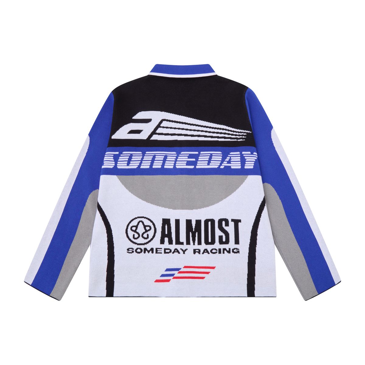 Almost Someday Moto Knit Jacket - Blue