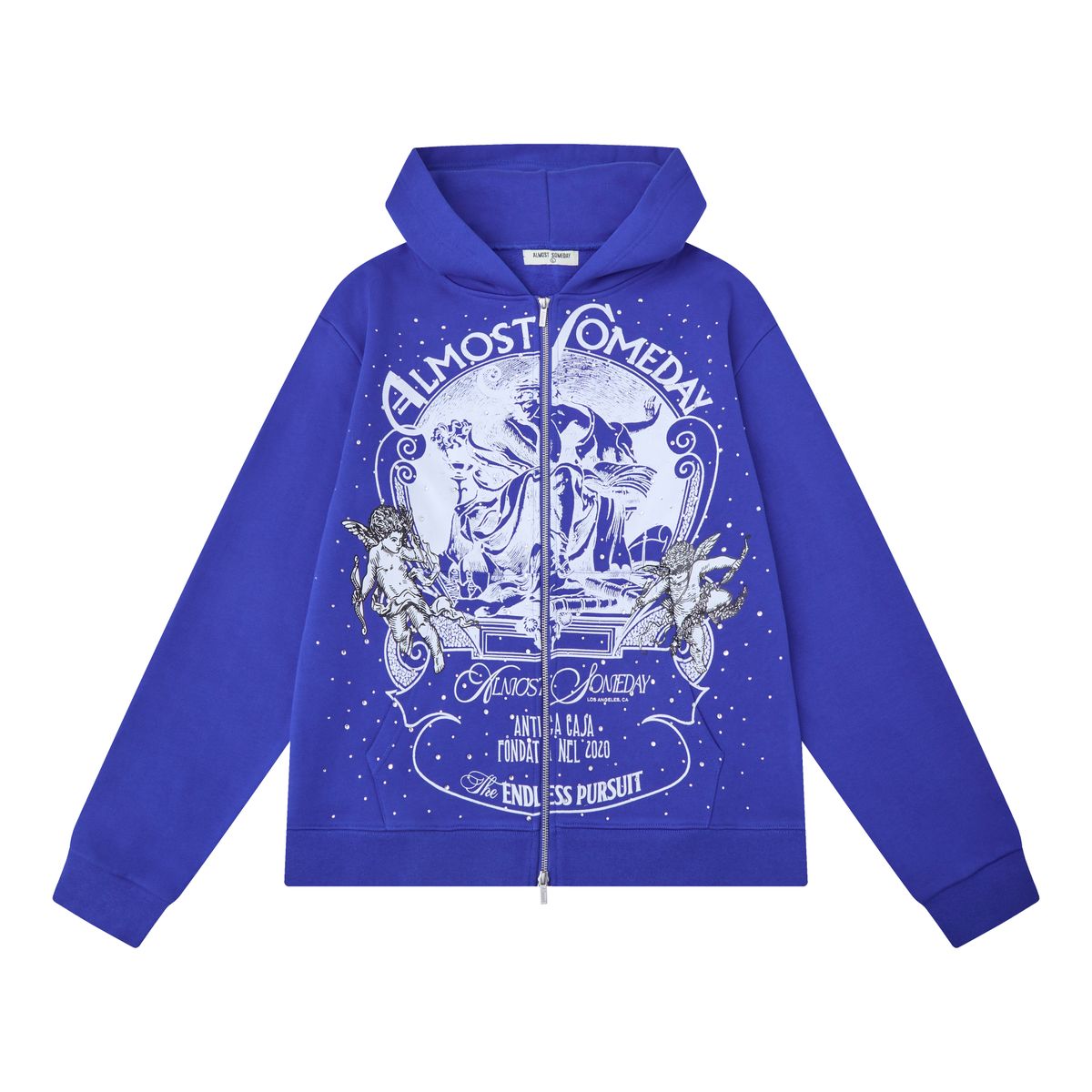 Almost Someday Lavish Zipup Hoodie - Blue