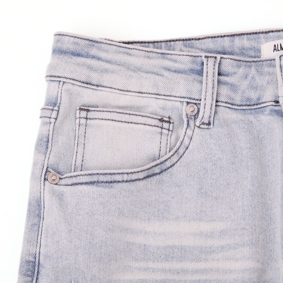 Almost Someday Moto Embossed Jeans - Light Wash