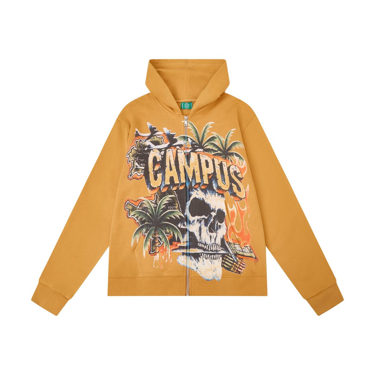 Campus Peacekeeper Zip Up Hoodie - Mustard