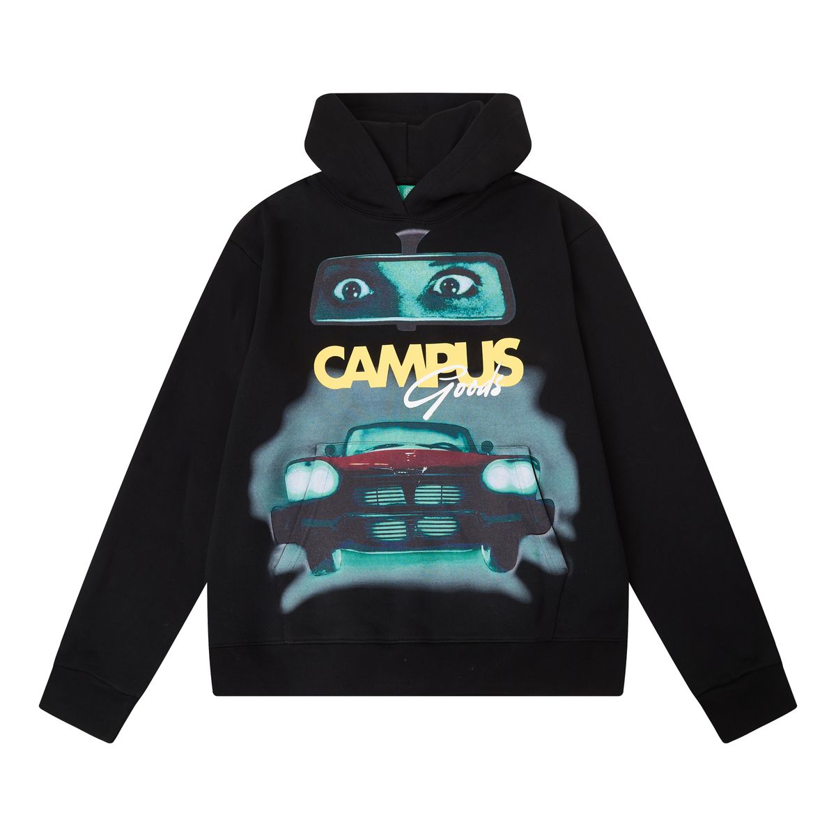 Campus Rearview Horror Hoodie - Black