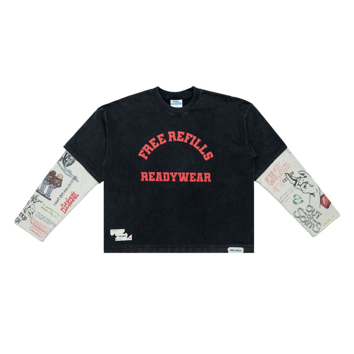 Free Refills Graffiti Thermal L/S Tee Men's - Black