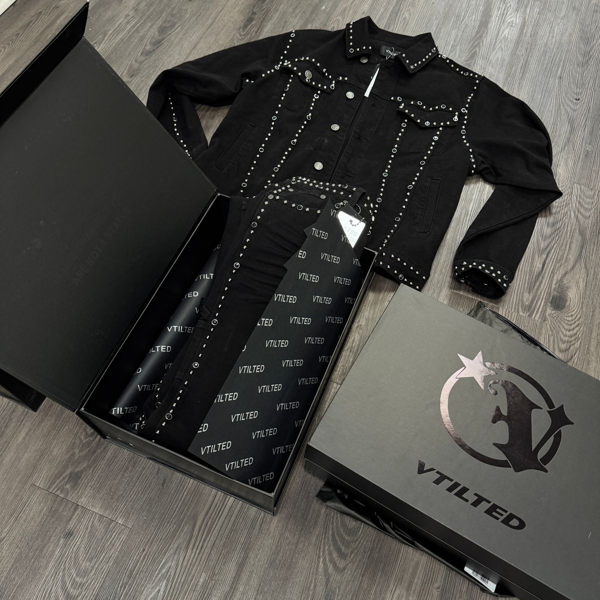 Vtilited Jeans Men's Black Denim Pants