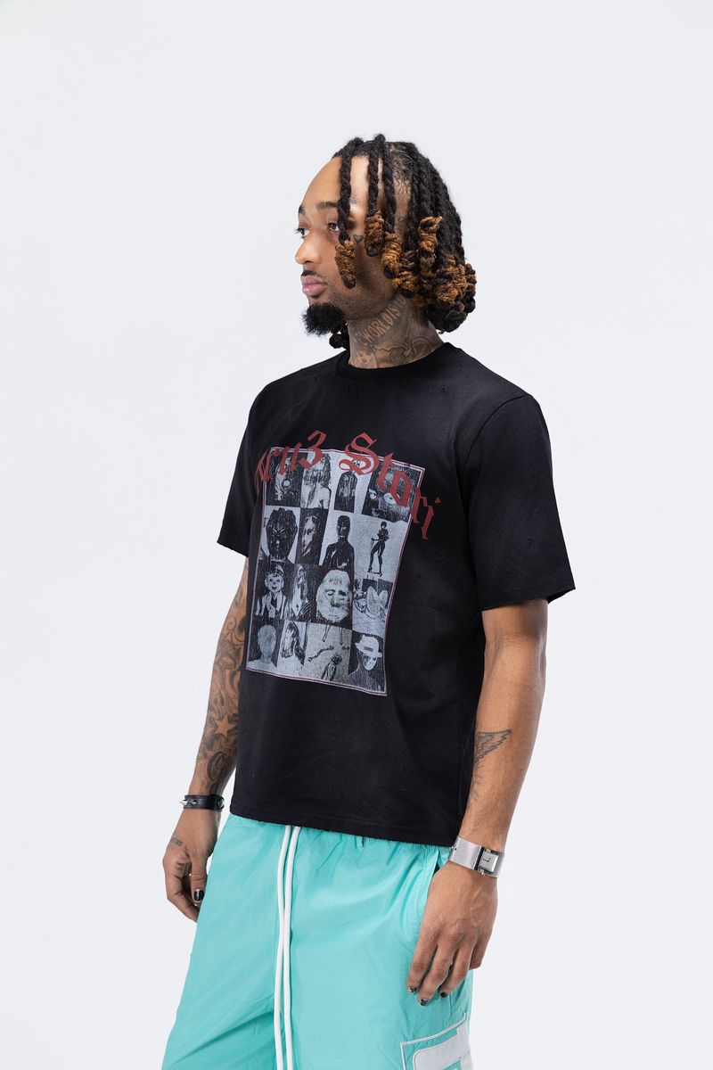 Tru3Stori Many Faces White Tee - Graphic Print