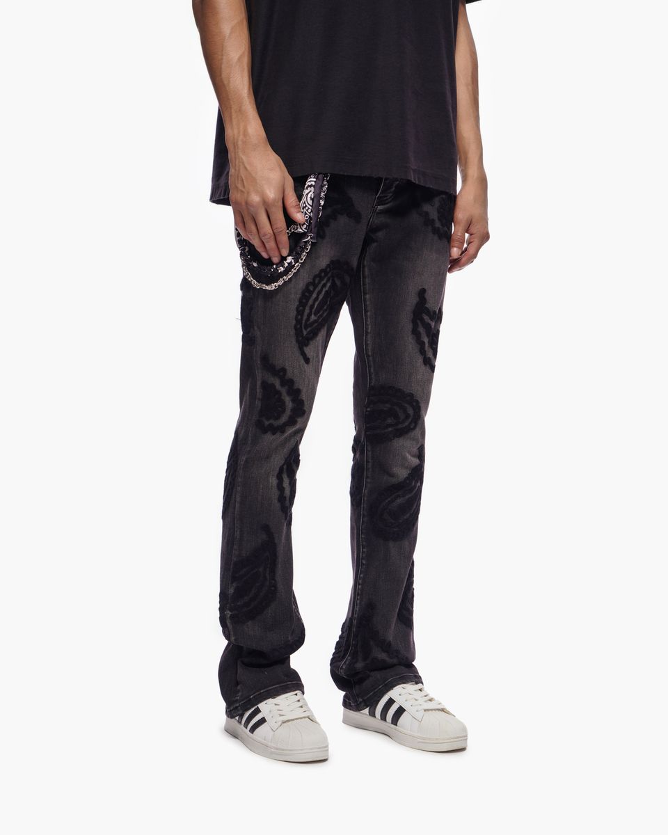 Trnchs Paisley Denim Pants - Flare Fit