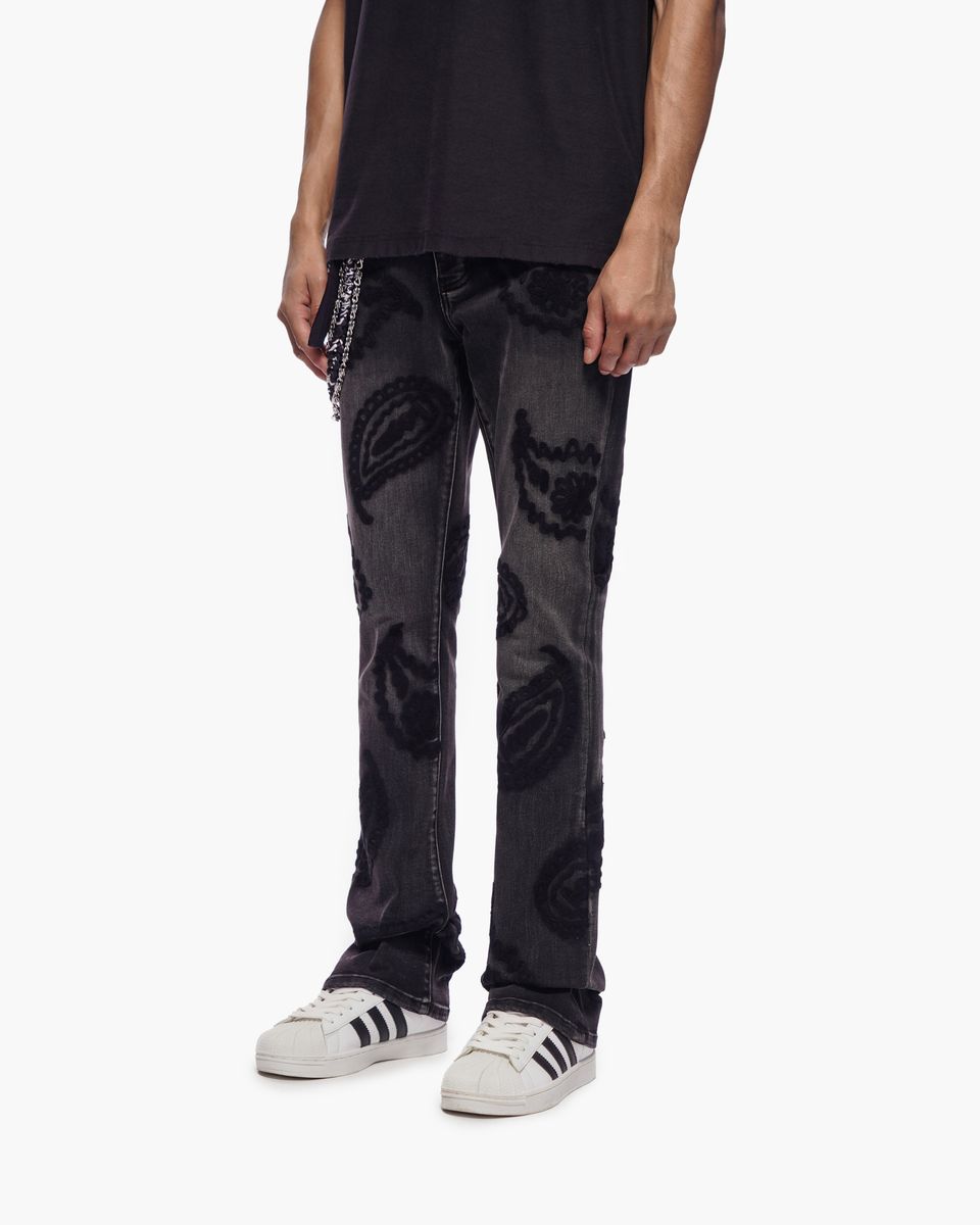Trnchs Paisley Denim Pants - Flare Fit
