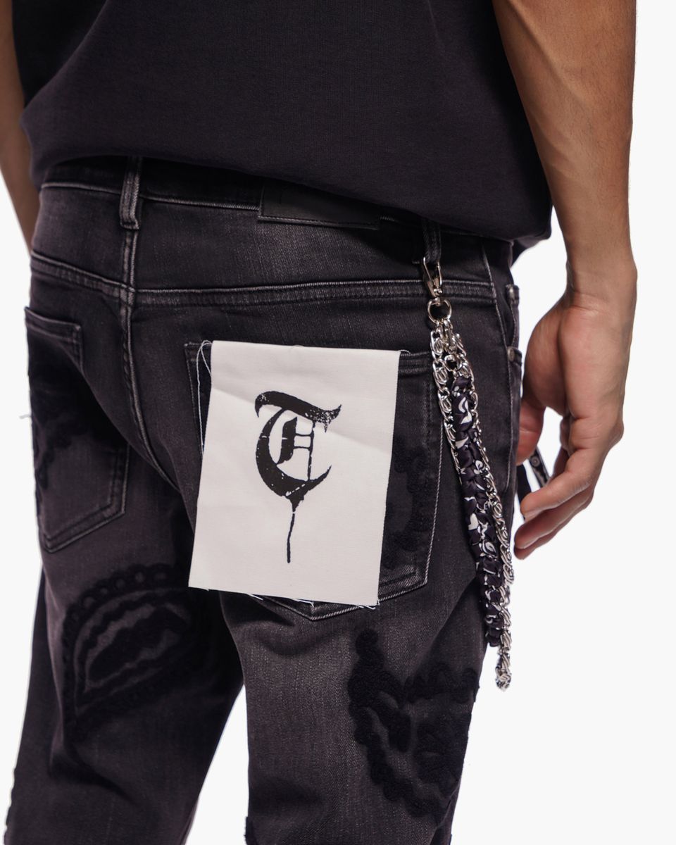 Trnchs Paisley Denim Pants - Flare Fit