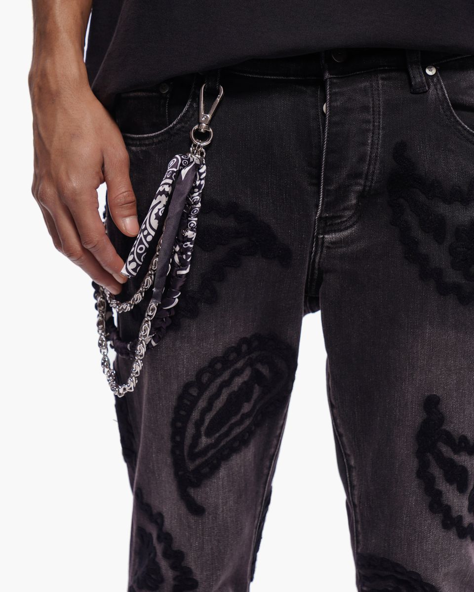 Trnchs Paisley Denim Pants - Flare Fit