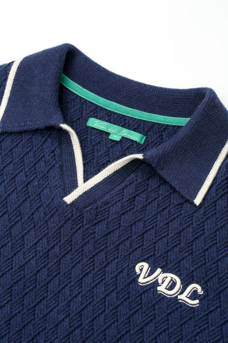 Vala De Labasas Solis Knit Polo Men's Shirt - Quilted Pattern