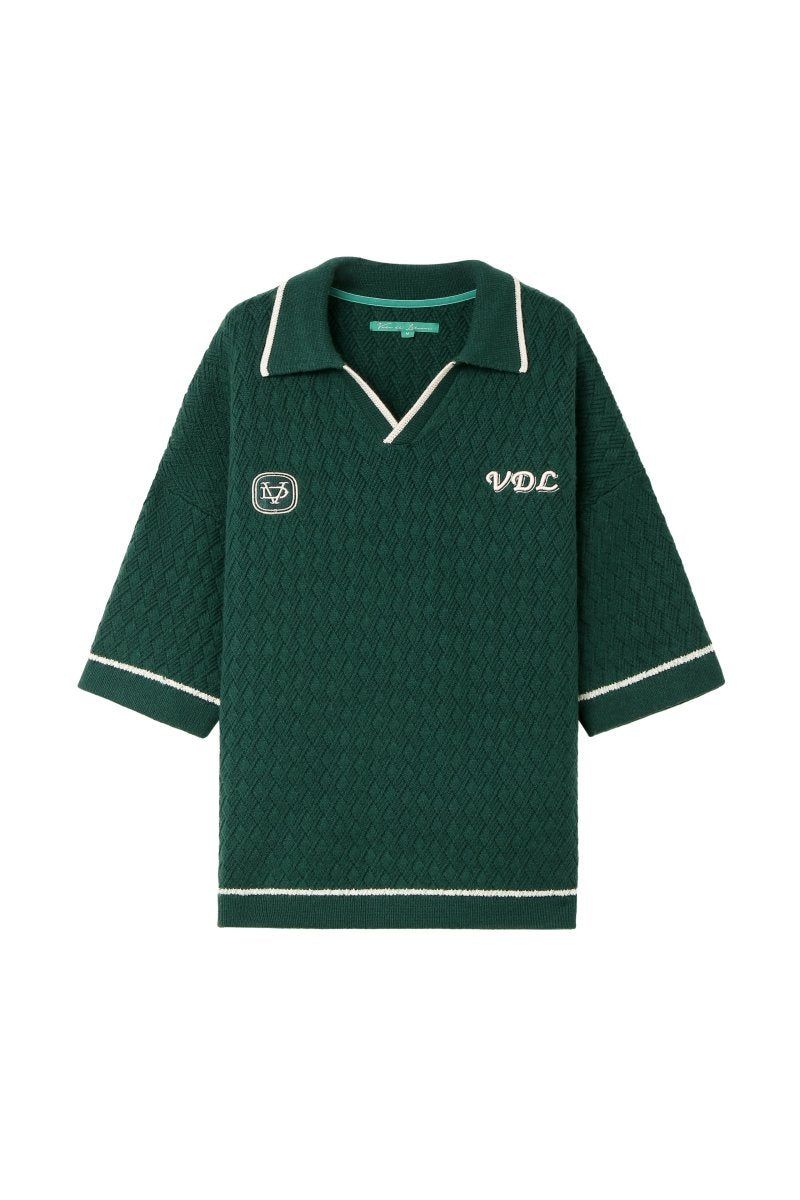 Vala De Labasas Solis Knit Polo Men's Shirt - Quilted Pattern