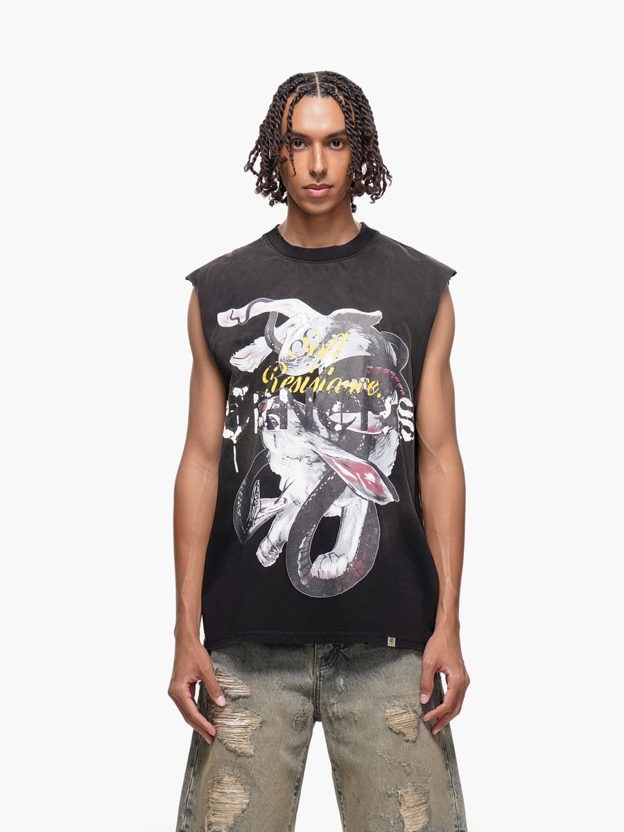 Trnchs Fight Tank Top - Graphic Black