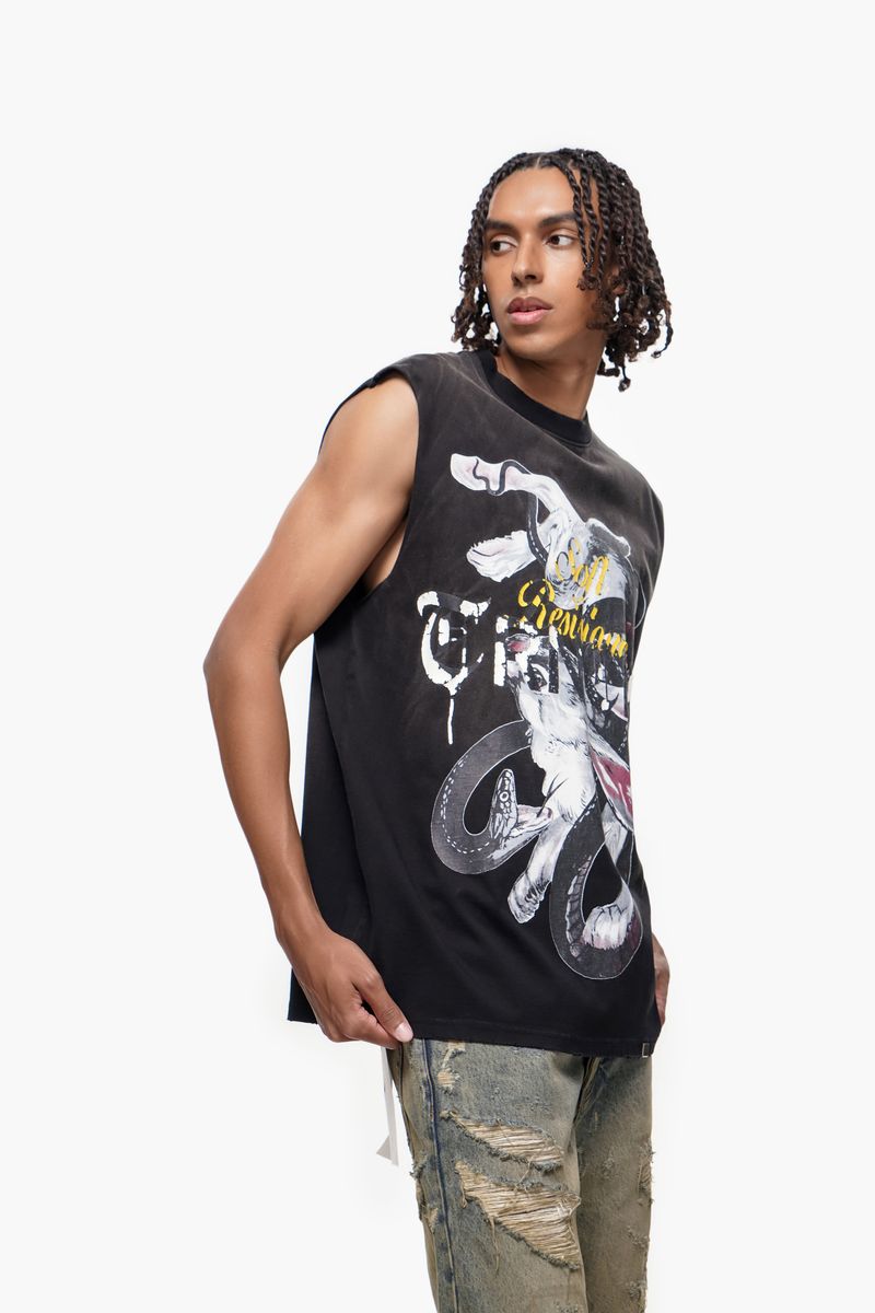 Trnchs Fight Tank Top - Graphic Black