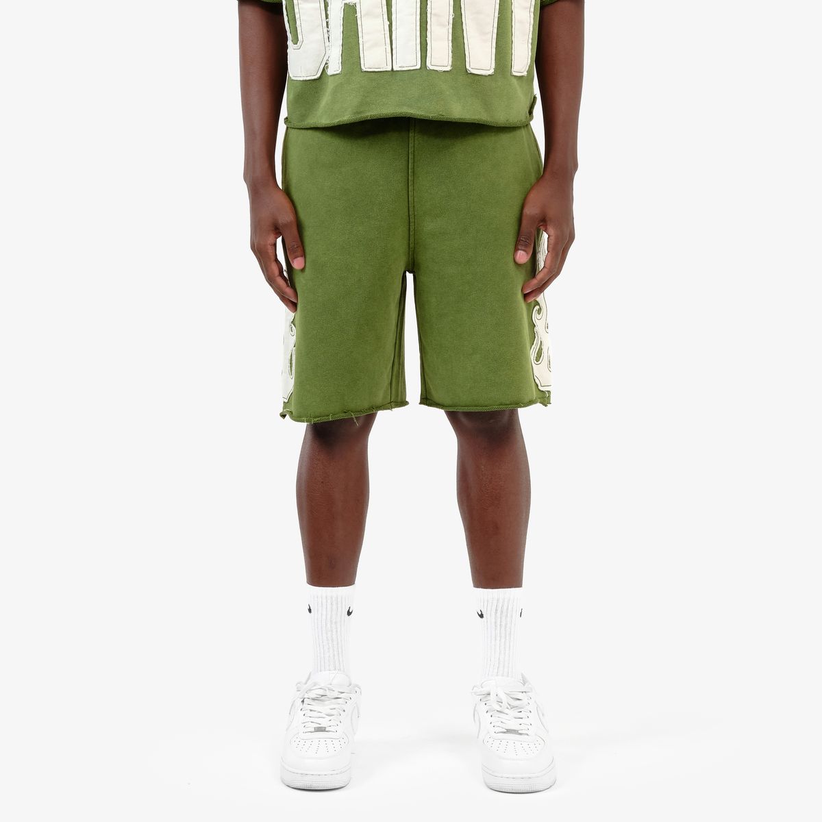 Copper Rivet Flame Shorts - Raw-Cut Hem