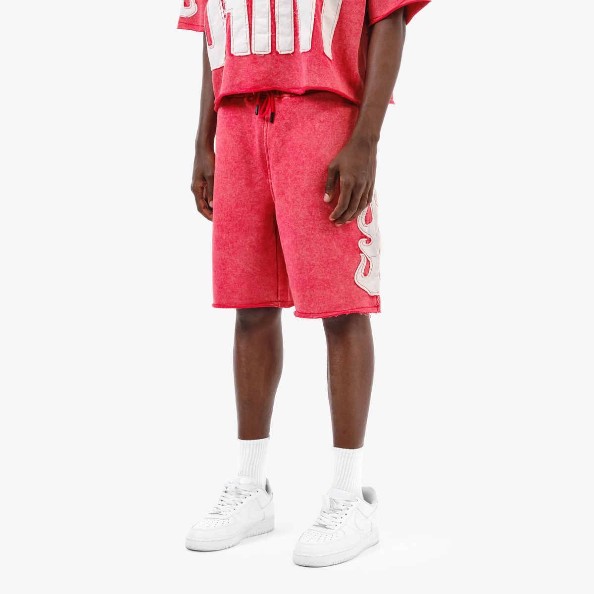 Copper Rivet Flame Shorts - Raw Hem