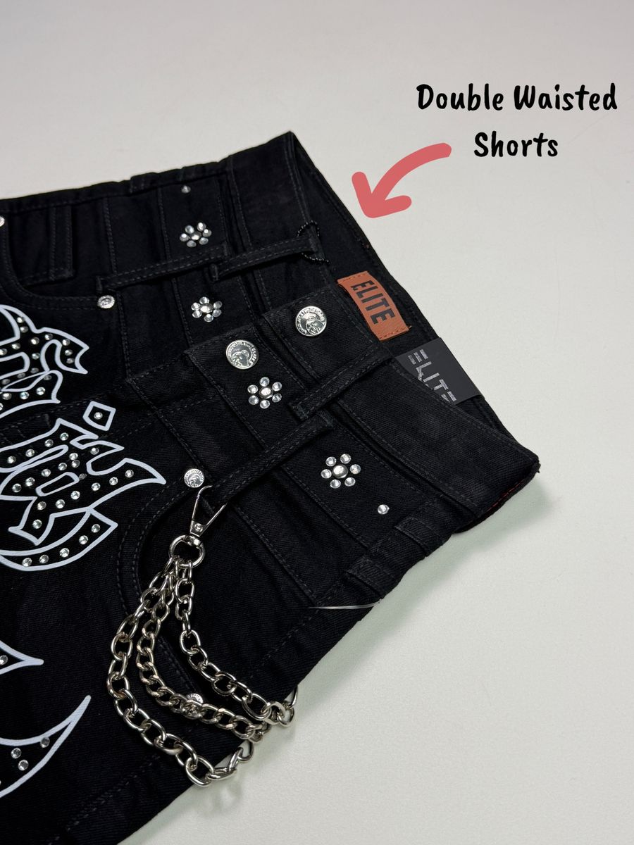 ELITE PREMIUM Faith Double Waist Baggy Shorts Youth - Feature