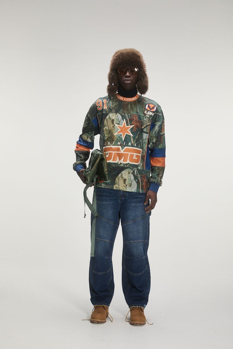 Criminal Damage Woodland T-Shirt - Mesh Grn&orng