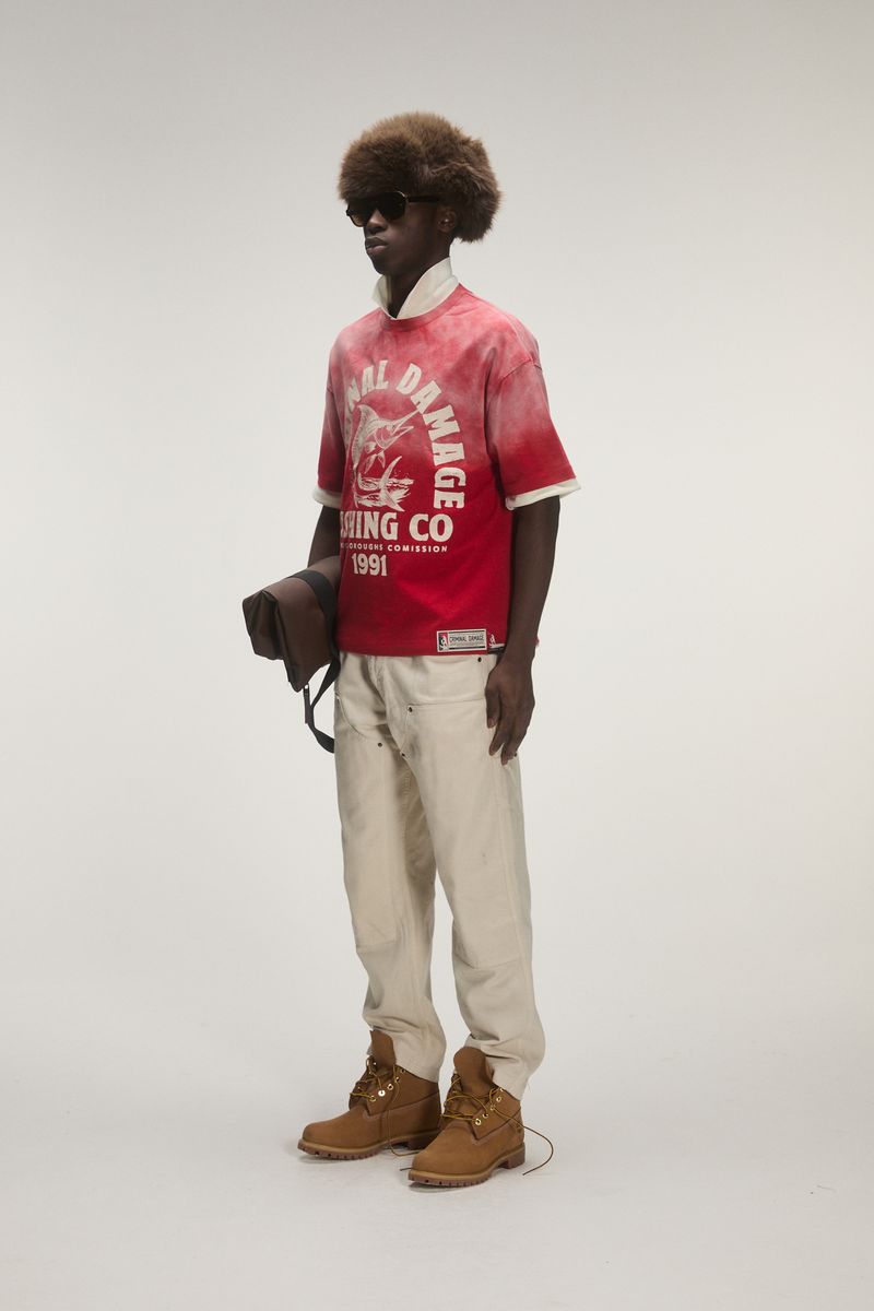 Criminal Damage Fishing Tee - Graphic Washred