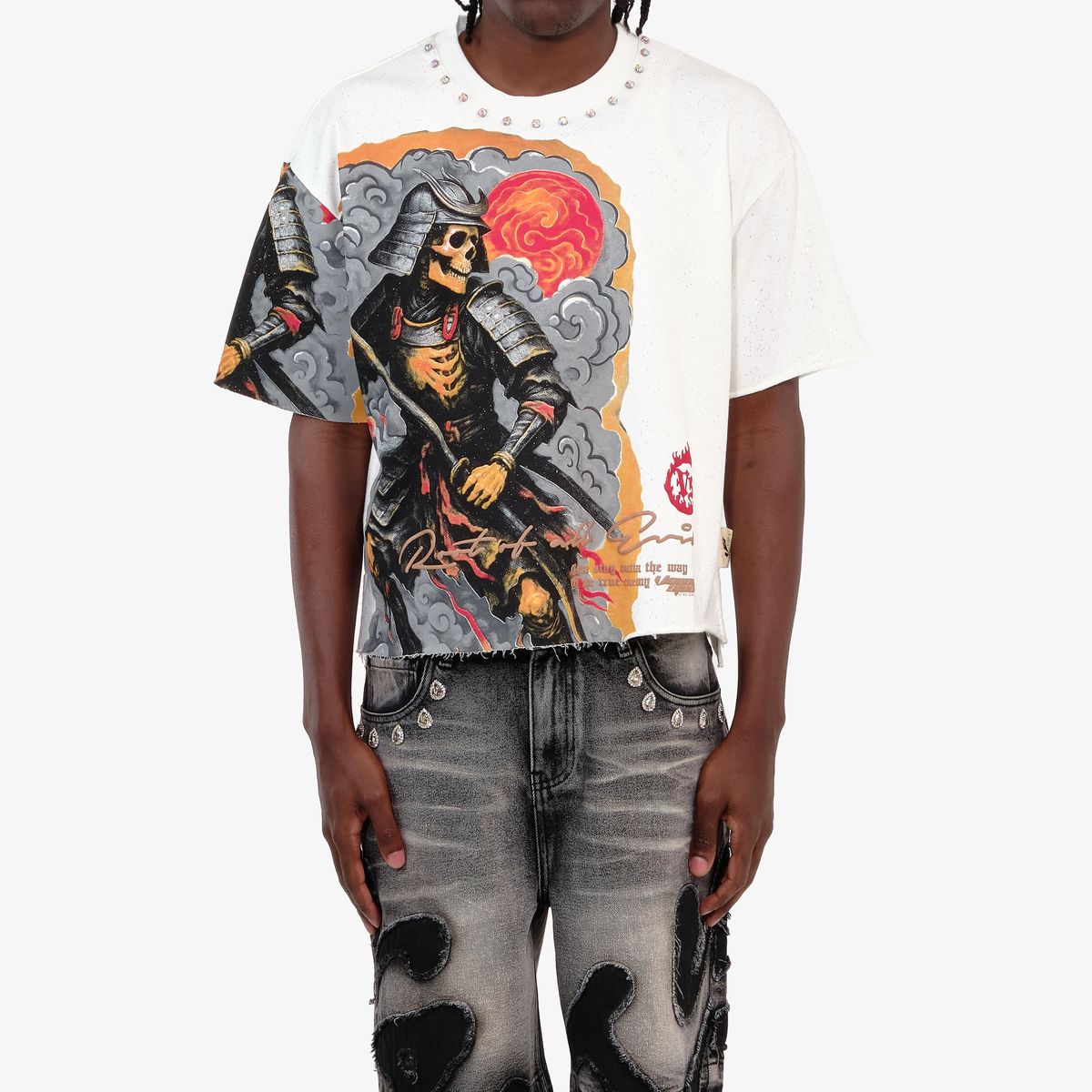 Copper Rivet Samurai T-Shirt - Rhinestone