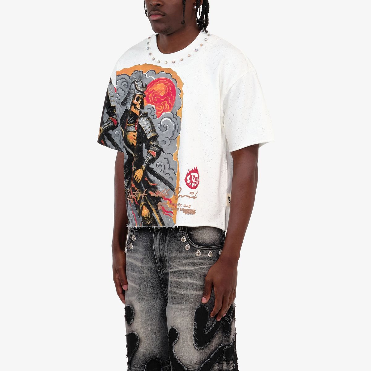 Copper Rivet Samurai T-Shirt - Rhinestone