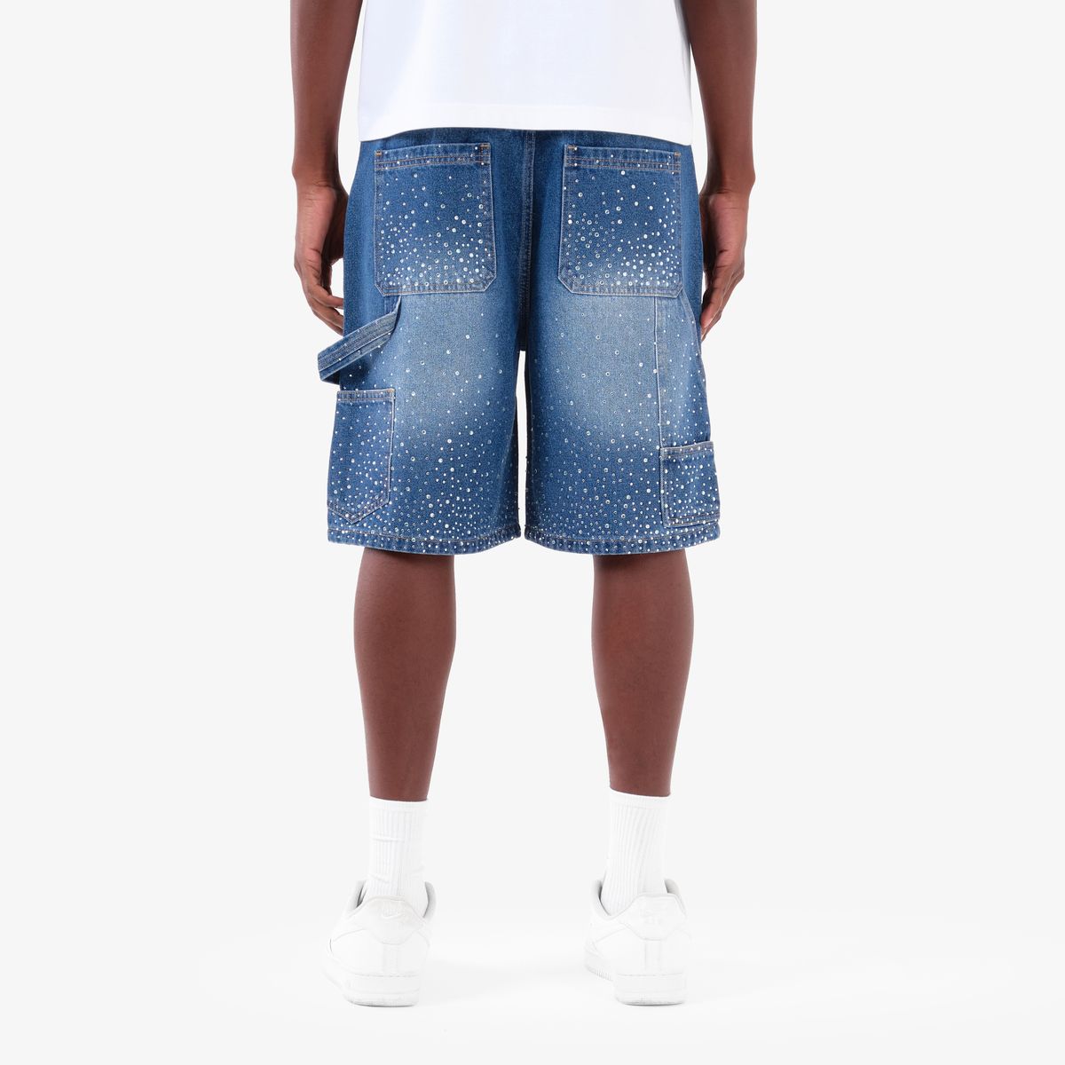 Copper Rivet Studded Shorts - Distressed
