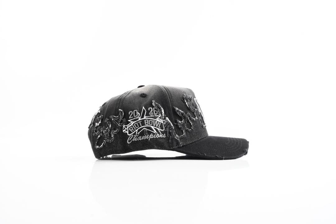 Wknd Riot Skull Snapback Hat - Distressed