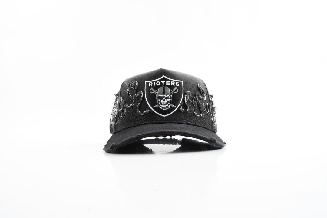 Wknd Riot Skull Snapback Hat - Distressed