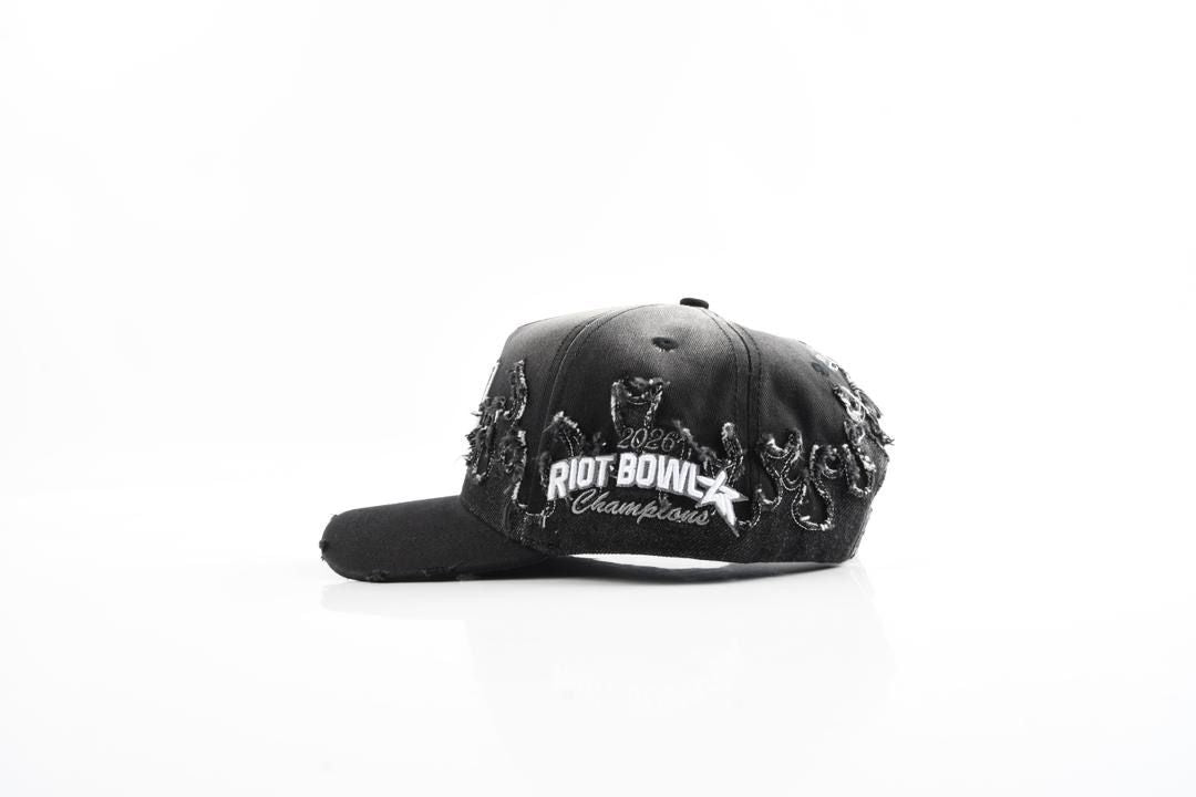 Wknd Riot Skull Snapback Hat - Distressed