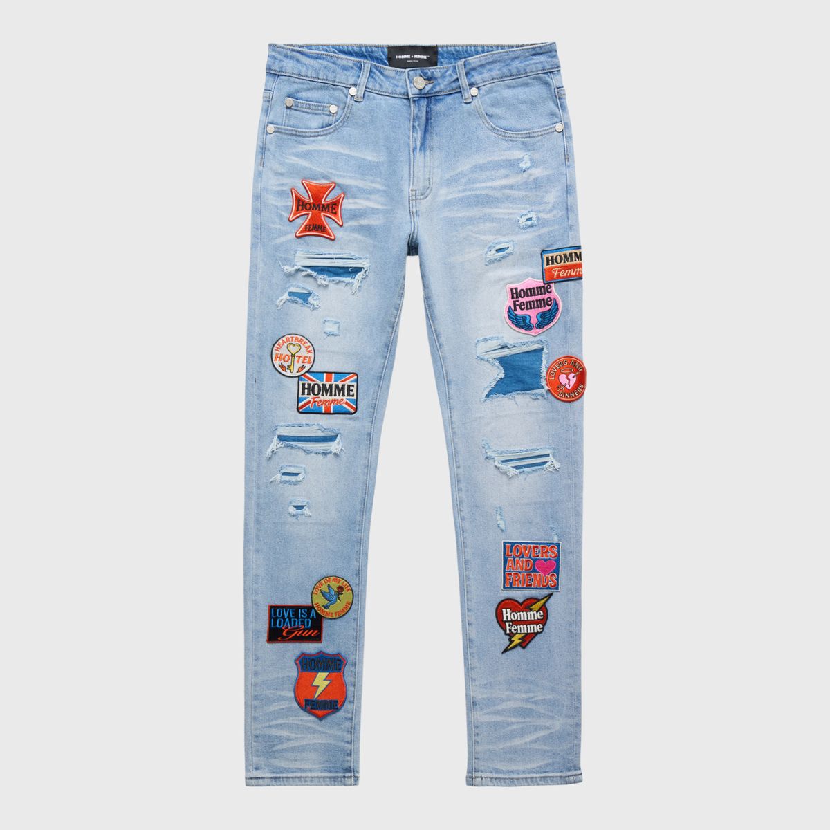 Homme+Femme Heartbreak Jeans - Patchwork