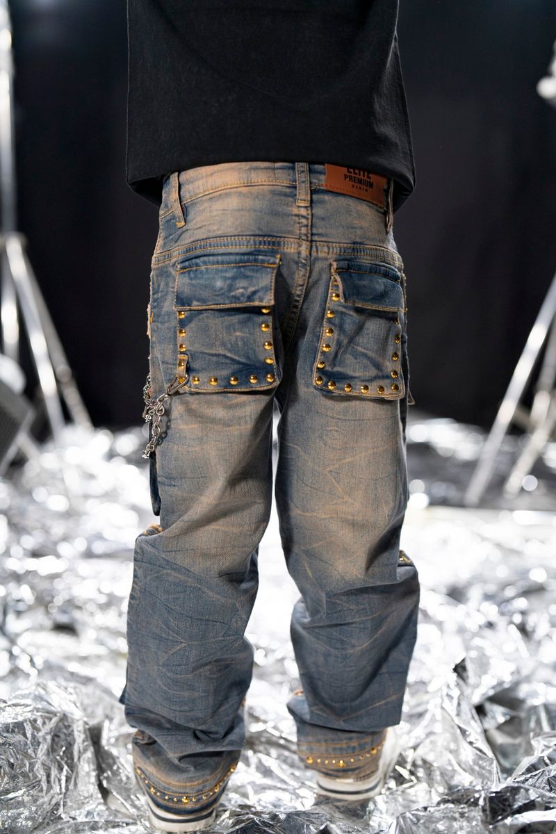Elite Premium Chain Kids Jeans - Vintage Wash