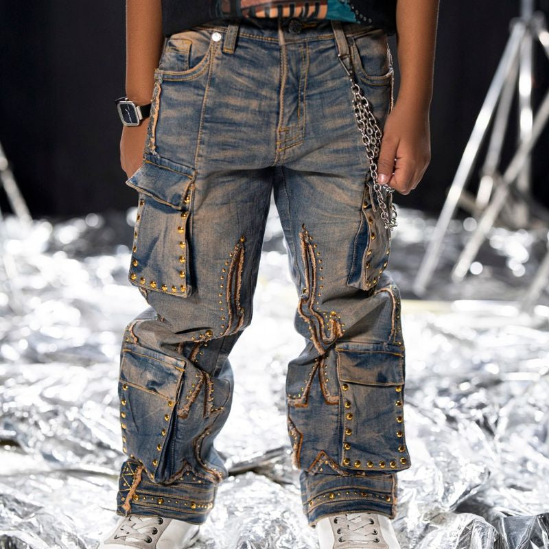 Elite Premium Chain Kids Jeans - Vintage Wash