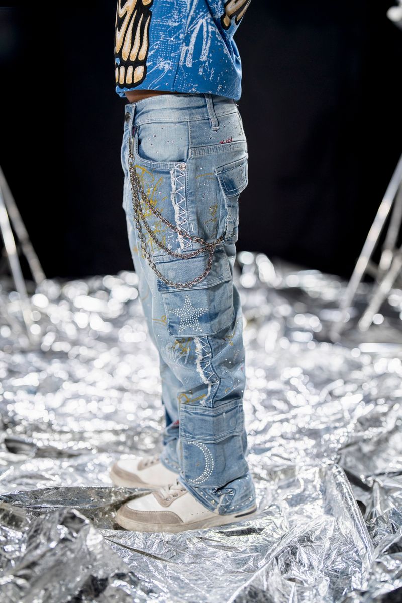 Elite Premium Graffiti Jeans - Light Blue
