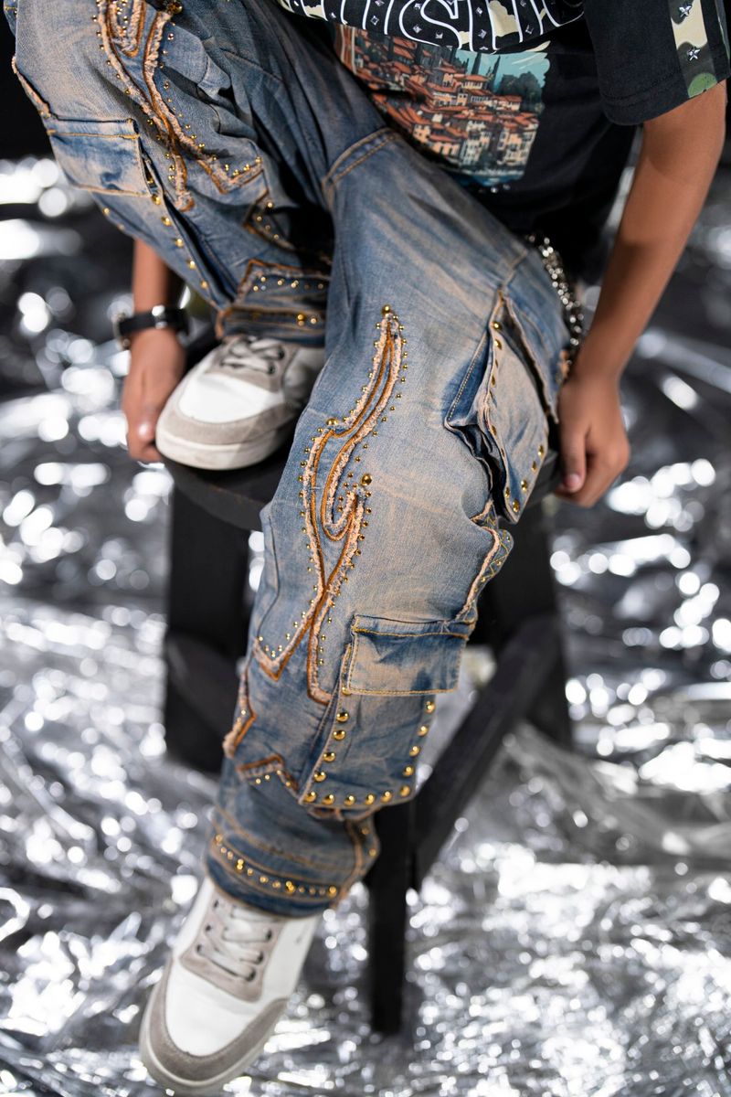 Elite Premium Chain Kids Jeans - Vintage Wash
