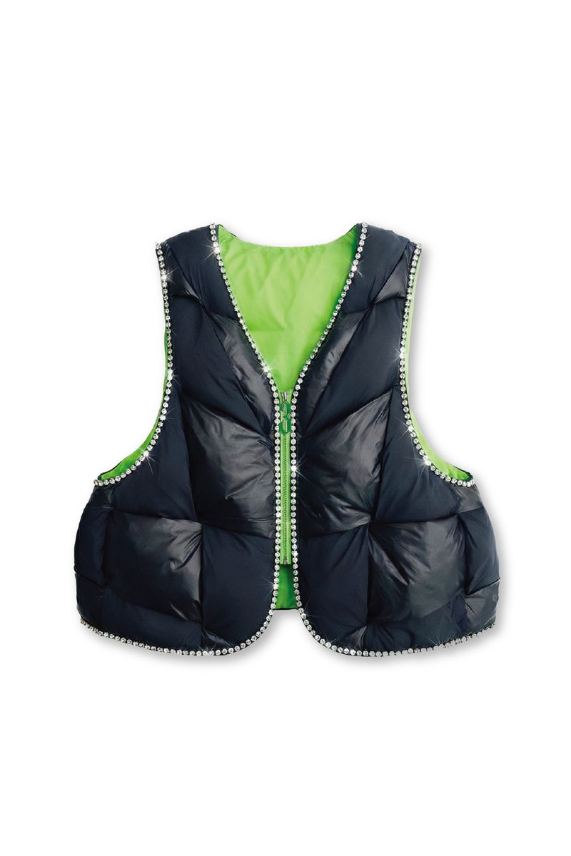 Alpha Style Skull Vest - Rhinestone Trim