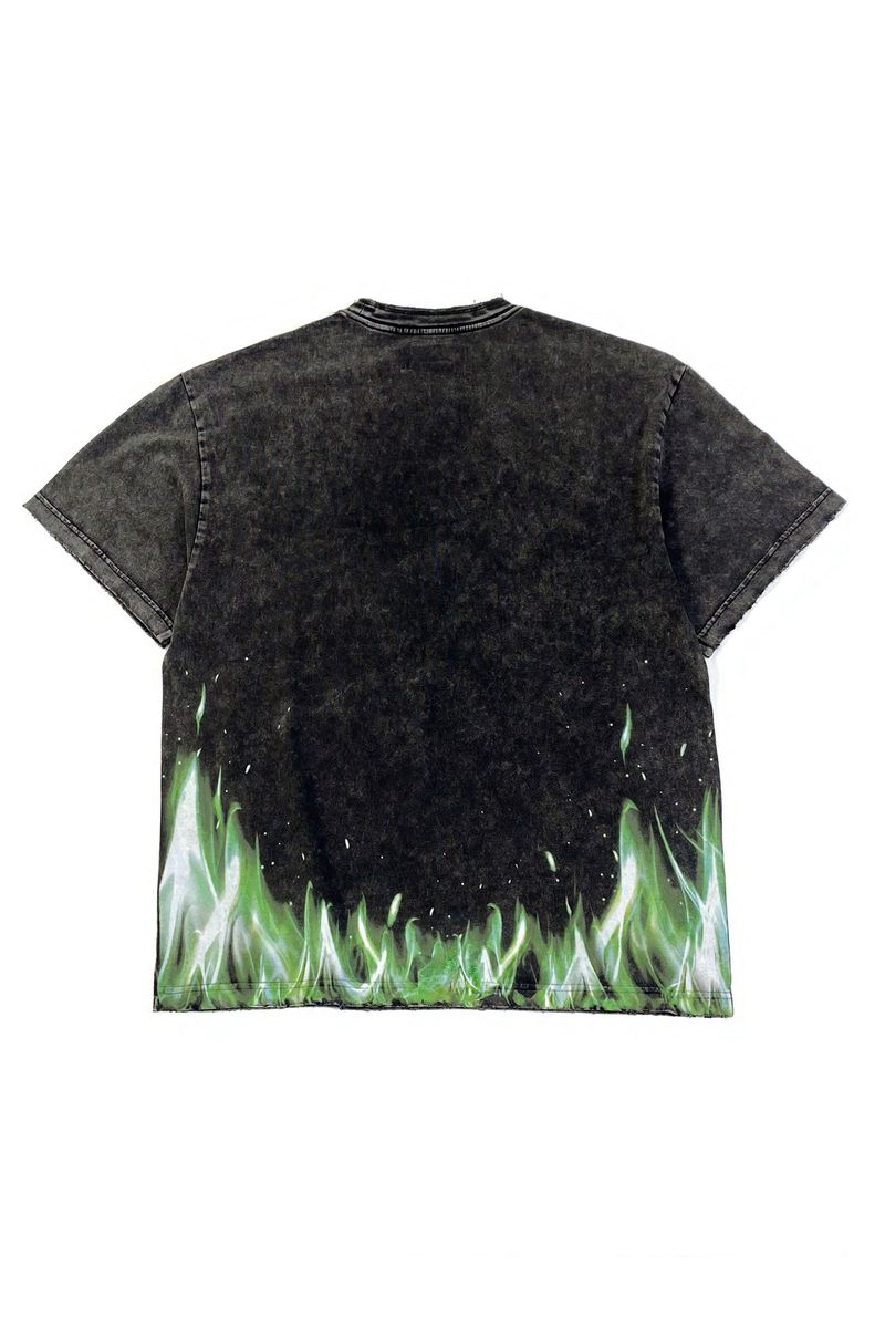 Alpha Style Skull & Fire T-Shirt - Graphic