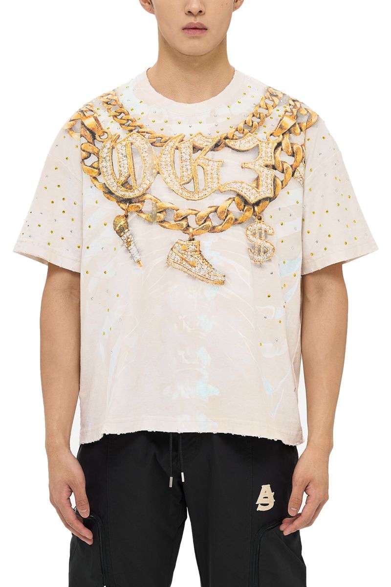 Alpha Style Chain Skeleton T-Shirt - Slashed Back