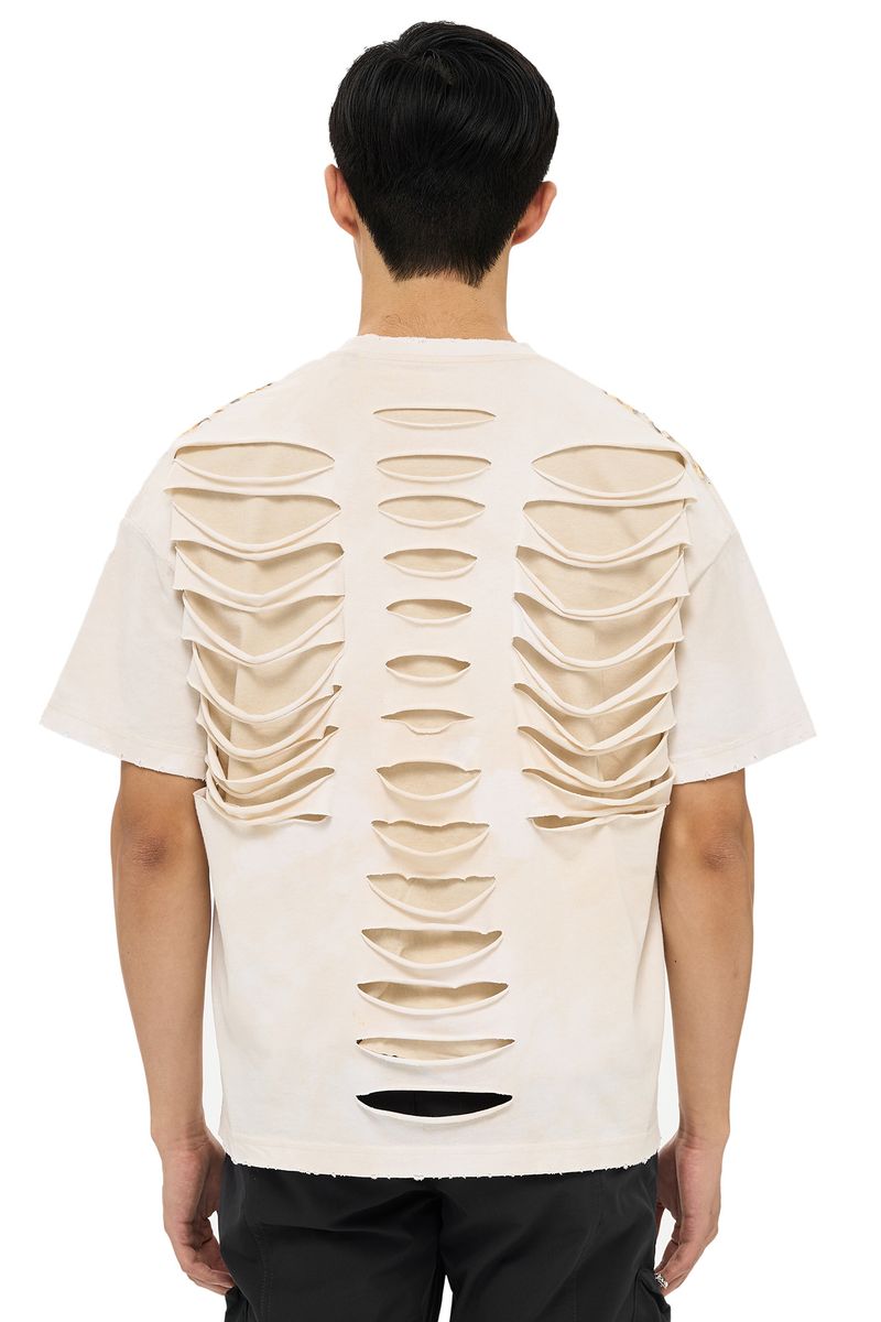 Alpha Style Chain Skeleton T-Shirt - Slashed Back
