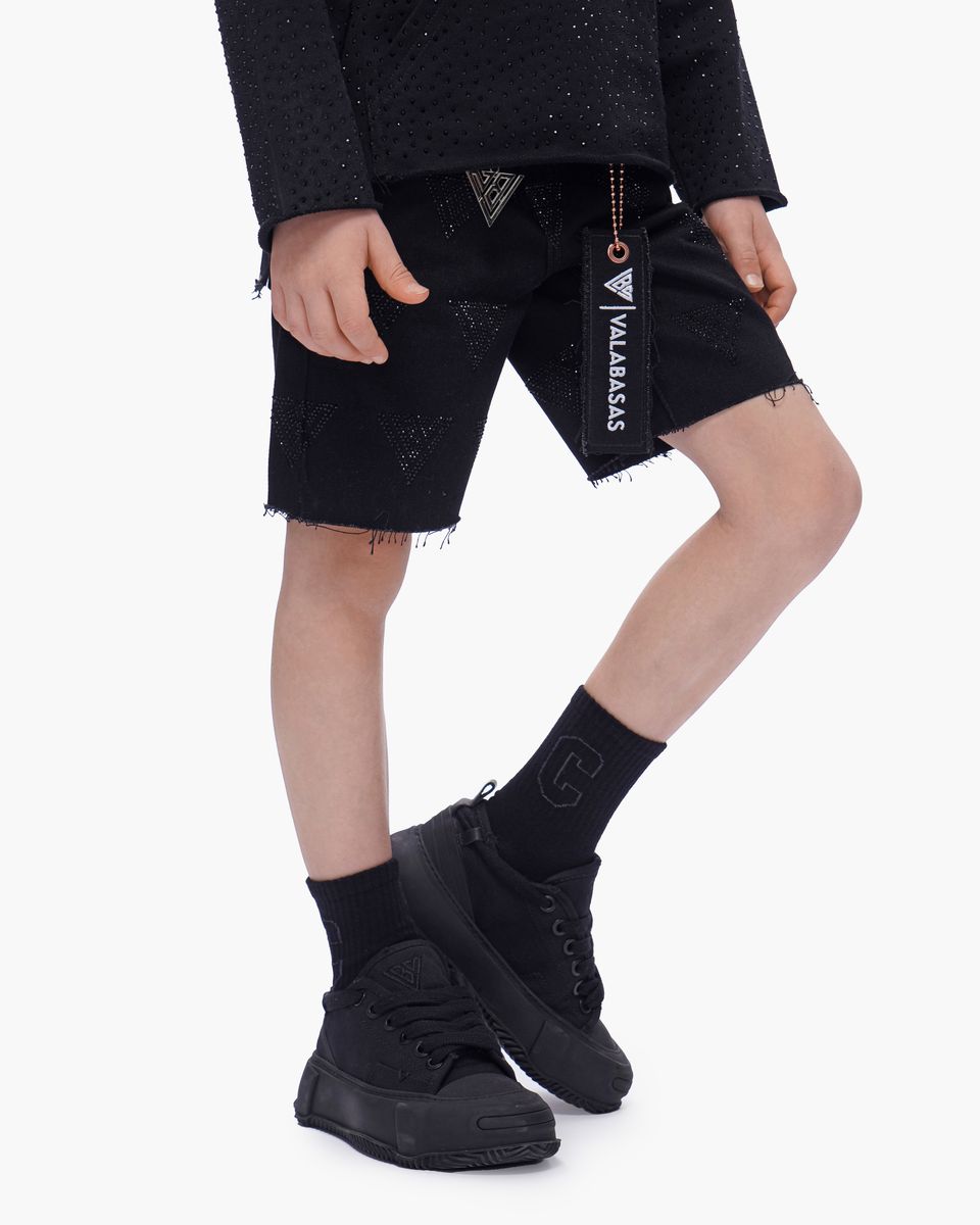 Valabasas Logo Youth Shorts - Raw Hem