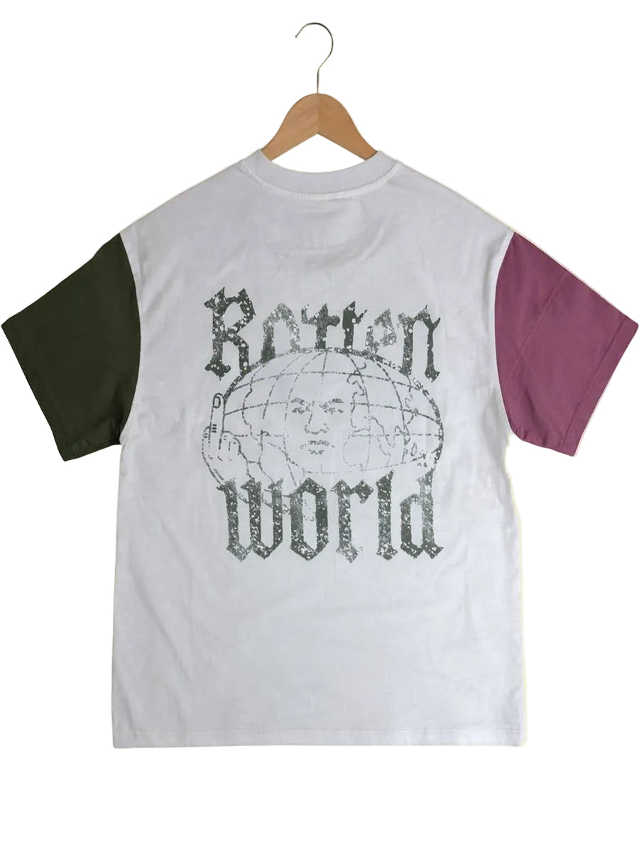 Dry Rot Art Graphic T-Shirt - Patchwork Sleeves