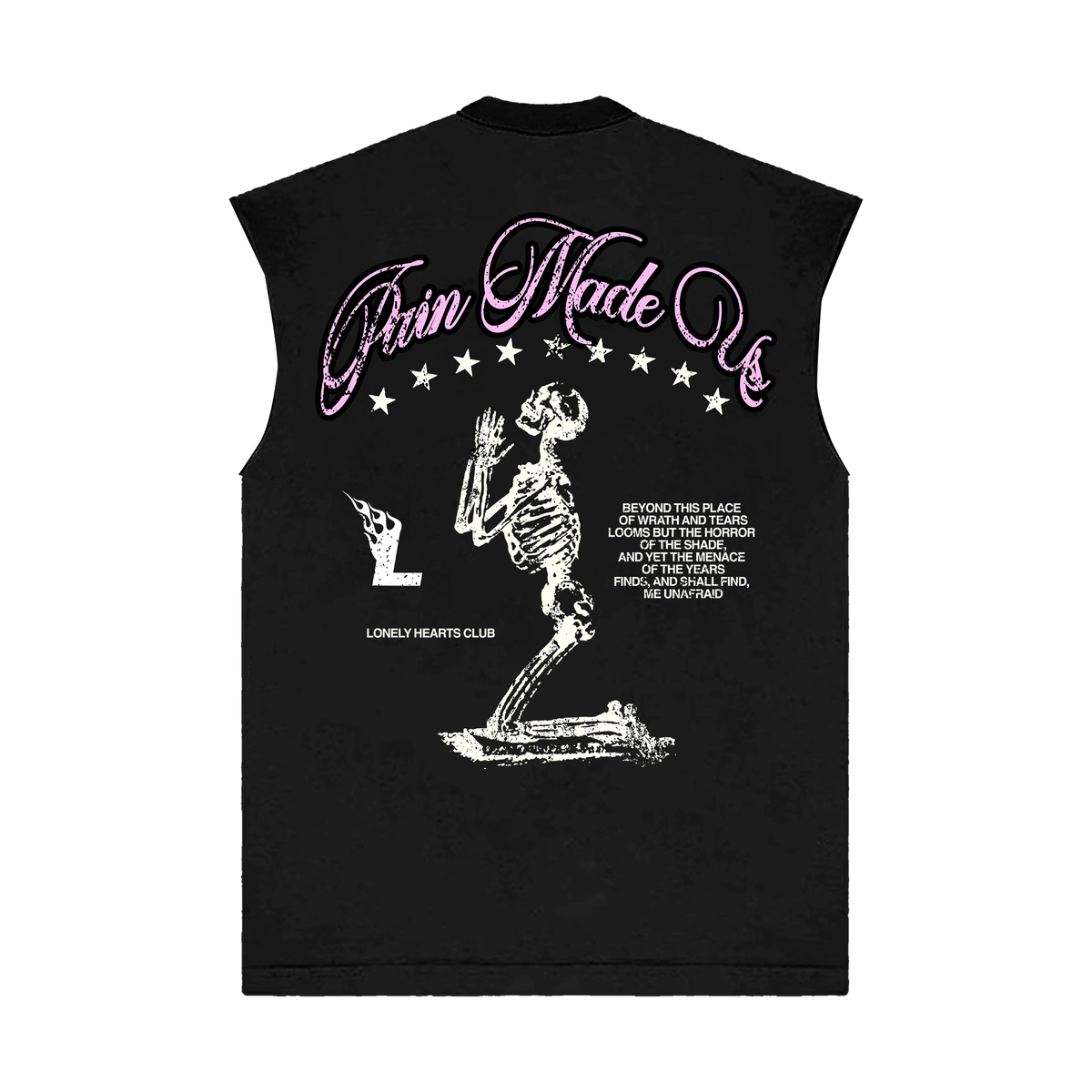 Lonely Hearts Pain Graphic T-Shirt - Sleeveless