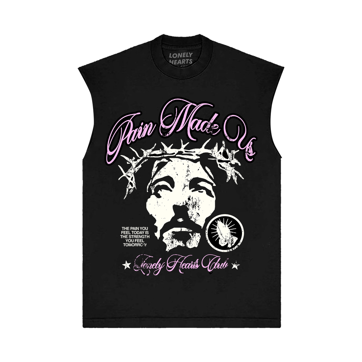 Lonely Hearts Pain Graphic T-Shirt - Sleeveless