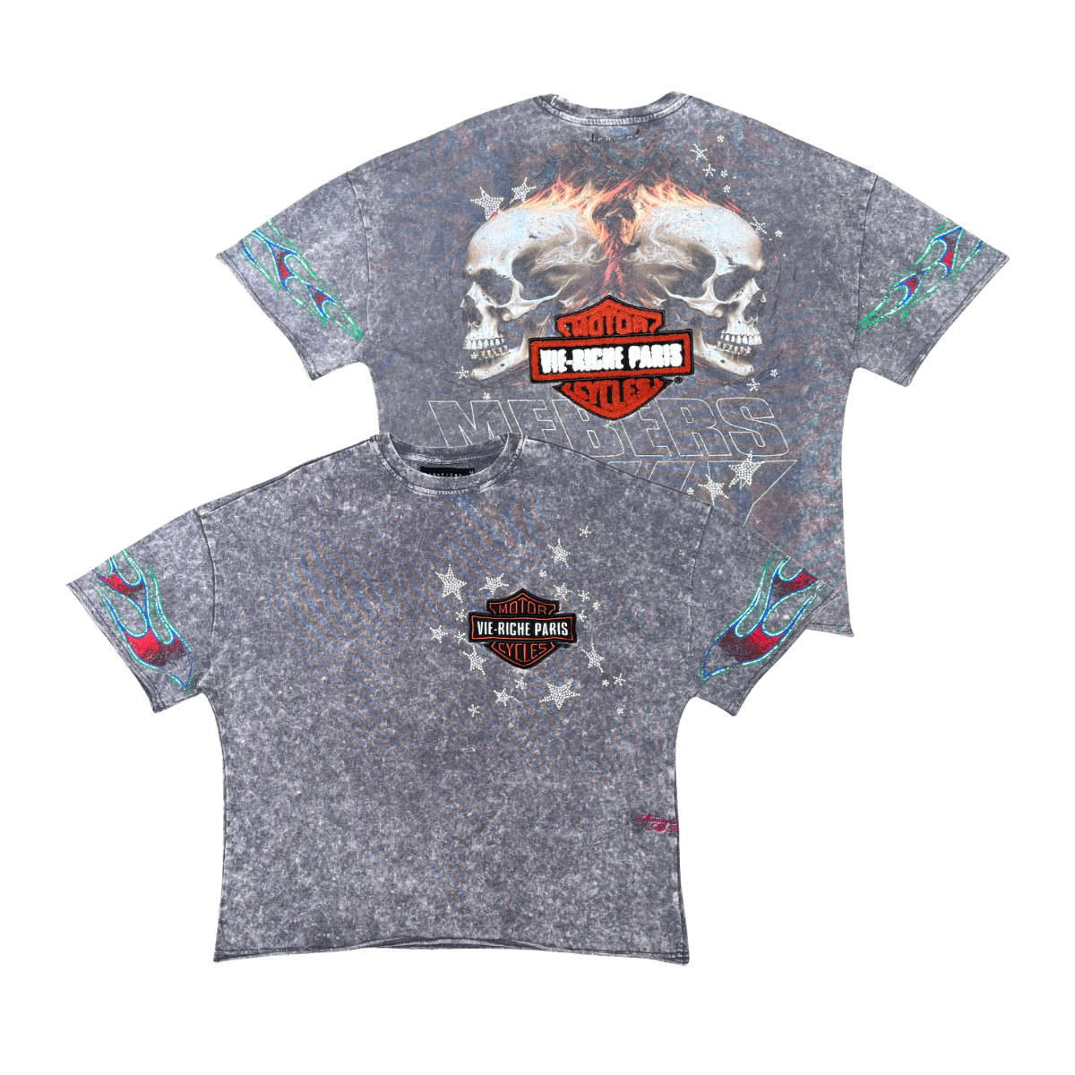 Vie+Riche Skullcycle Tee T-Shirt - Gray